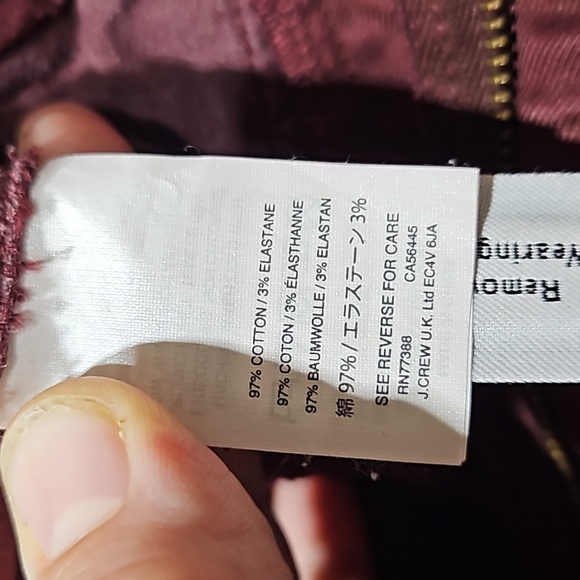 J.Crew, Sammie, Pants Sz 27, Cotton, Slacks, Dress Casual,Burgundy, Maroon - Picture 7 of 14